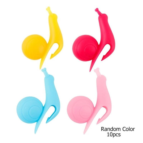 10Pcs Cute Snail Shape Silicone Tea Bag Holder Cup