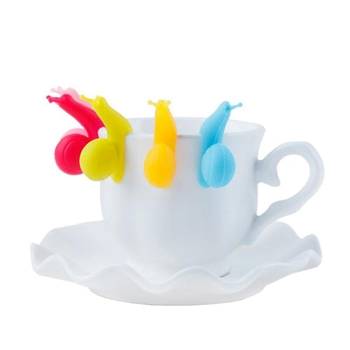 10Pcs Cute Snail Shape Silicone Tea Bag Holder Cup
