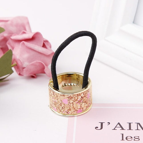 1PC New Women Love Plastic Ponytail Holder Elastic
