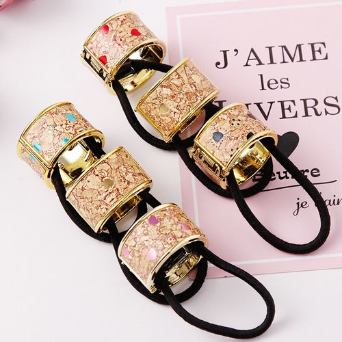 1PC New Women Love Plastic Ponytail Holder Elastic