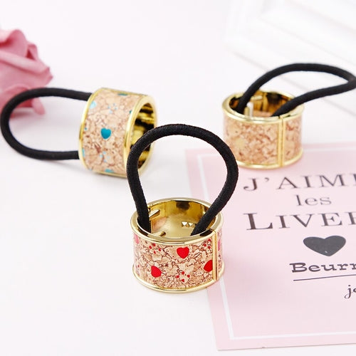 1PC New Women Love Plastic Ponytail Holder Elastic