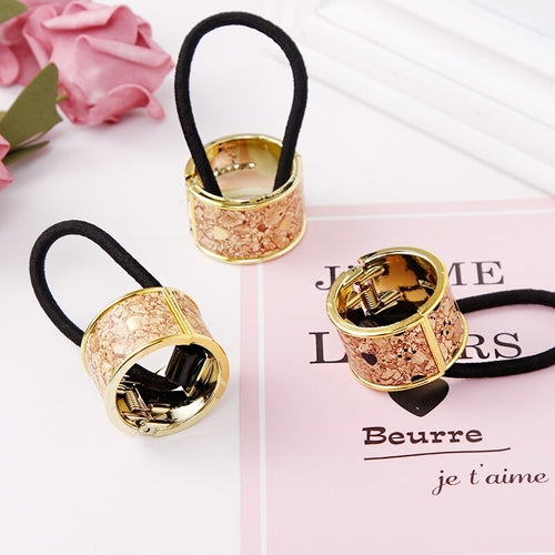 1PC New Women Love Plastic Ponytail Holder Elastic