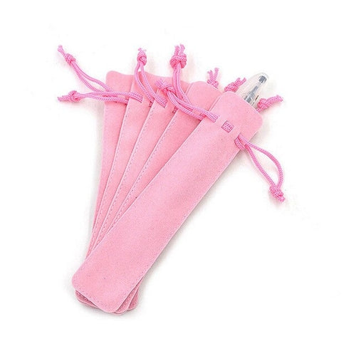 5Pcs Rope Locking Gift Bag Velvet Pen Pouch Holder