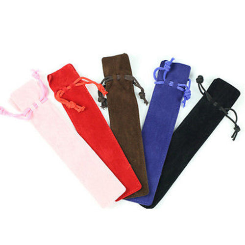 5Pcs Rope Locking Gift Bag Velvet Pen Pouch Holder