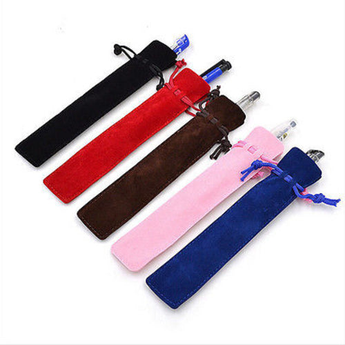 5Pcs Rope Locking Gift Bag Velvet Pen Pouch Holder