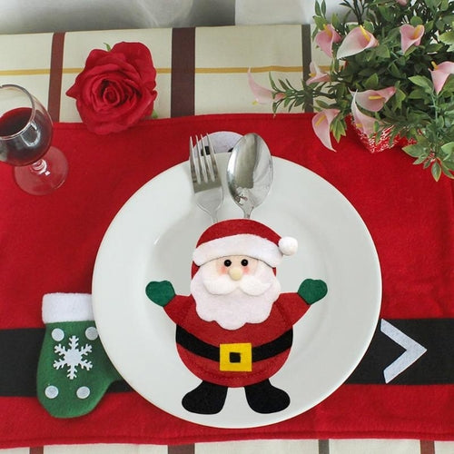 Christmas Knife Fork Bag Cutlery Holder Dinner